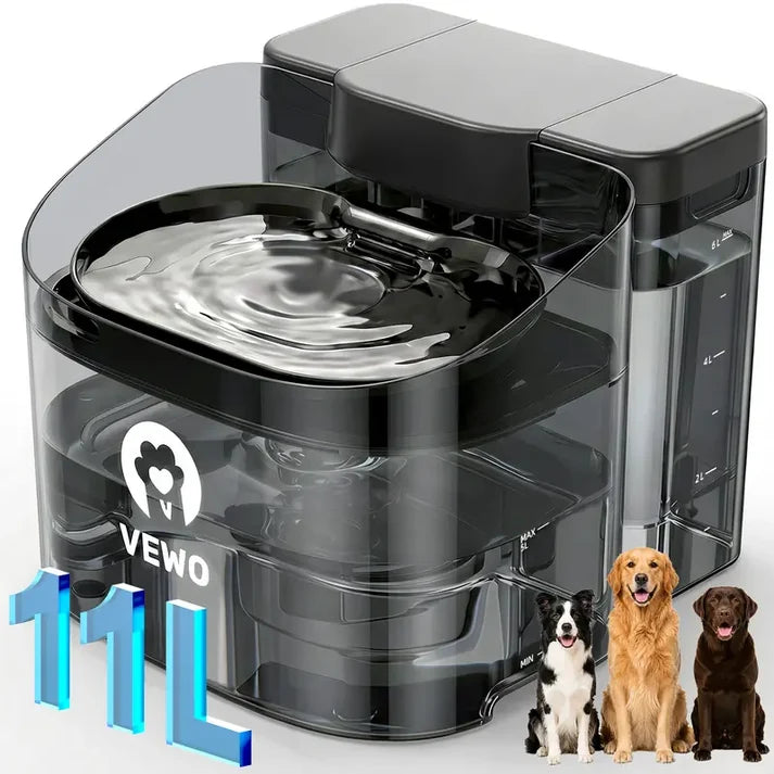 11L Large-Dog Water Fountain — Black